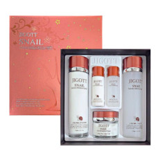  Set hidratante con mucina de caracol-JIGOTT Snail Essence Moisture Skin Care 3Set