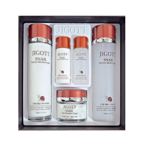  Set hidratante con mucina de caracol-JIGOTT Snail Essence Moisture Skin Care 3Set