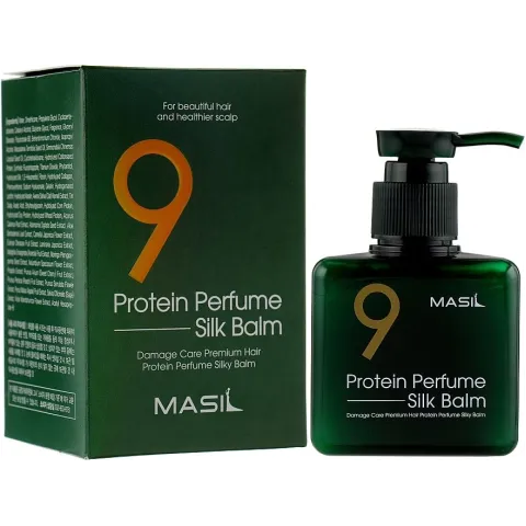Bálsamo Proteico Perfumado Sin Enjuague para Cabello Dañado - Masil 9 Protein Perfume Silk Balm, 180 ml