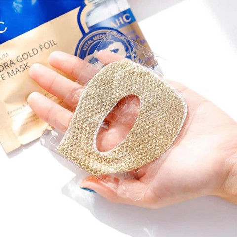 Mascarilla Rejuvenecedora para el Contorno de Ojos con Colágeno y Oro AHC Premium Hydra Gold Foil Eye Mask
