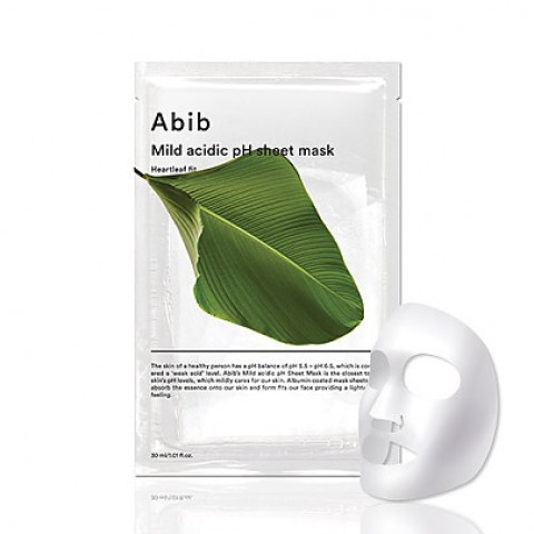 Mascarilla ABIB Mild acidic pH sheet mask Heartleaf fit