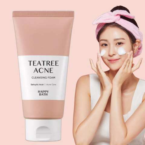 Espuma limpiadora con ácido salicílico Happy Bath Tea Tree Acne Cleansing Foam 150g
