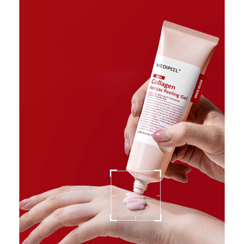 Gel exfoliante con colágeno vegano y fermento de lactobacilos MEDIPEEL Red Lacto Collagen Konjac Peeling Gel, 95 ml