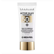 MEDIPEEL Active Silky Sun Cream SPF 50+ PA+++ Anti-Aging Sunscreen with Peptides and Silk Components