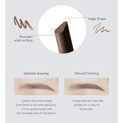 Lápiz automático para cejas MINIMERRY Eyebrow Pencil tono Brown 02