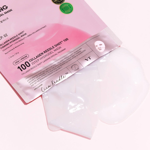 Mascarilla hidrogel bifásica con colágeno — VT Cosmetics Collagen Reedle Shot 100 2Step Hydrogel
